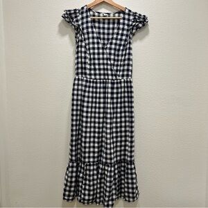Old Navy Blue and White Gingham Midi Dress